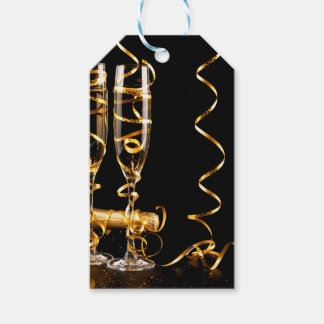 Gold Ribbon Champagne Gift Tags