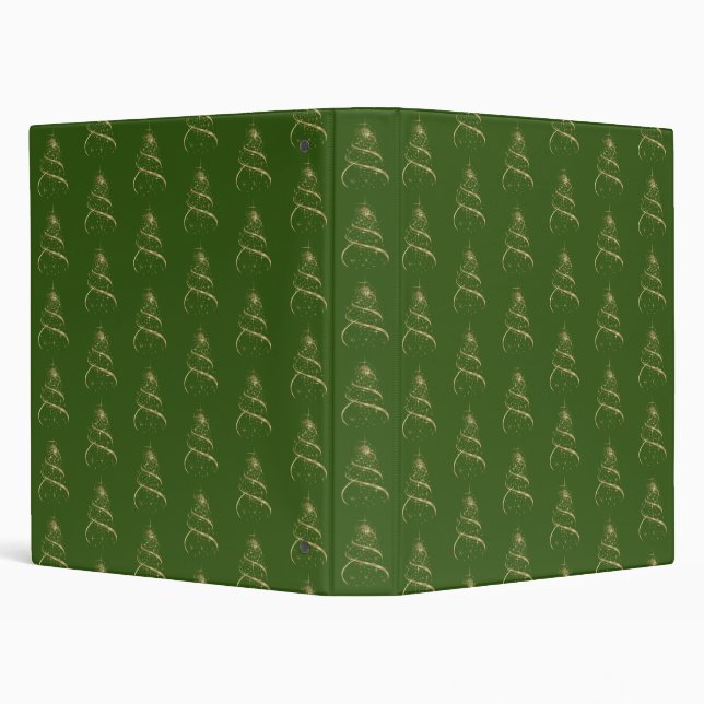 Gold Ribbon Christmas Tree Binder (Background)