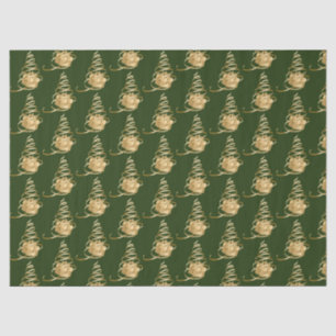 Gold Ribbon Christmas Tree Present Tissue Paper