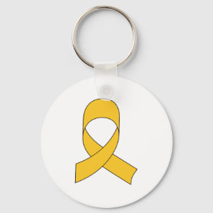 Gold Ribbon Drawing Keychain