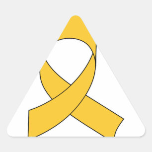 Gold Ribbon Drawing Triangle Sticker