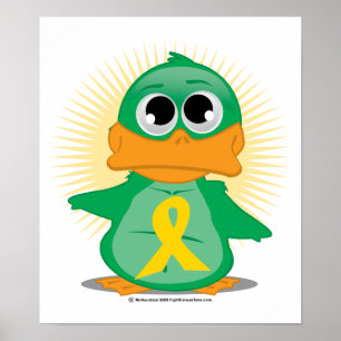 Gold Ribbon Duck Poster