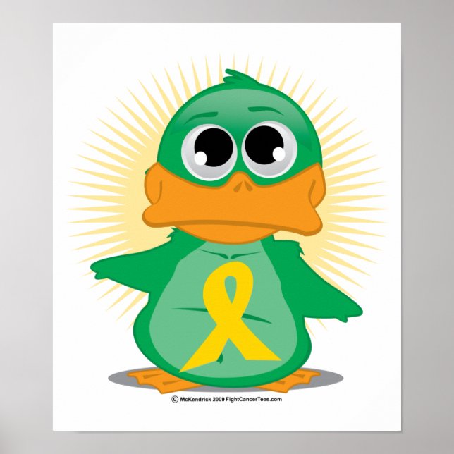 Gold Ribbon Duck Poster (Front)
