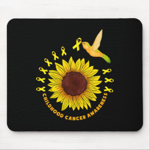 Gold Ribbon Flower Bird Support Childhood Cancer A Mouse Pad