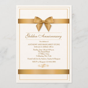 Gold Ribbon Invitation