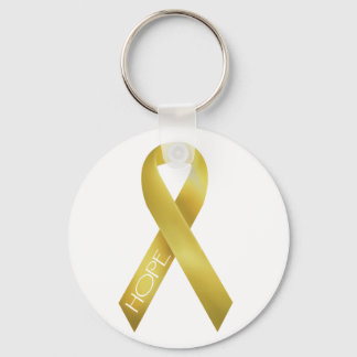 Gold Ribbon Keychain