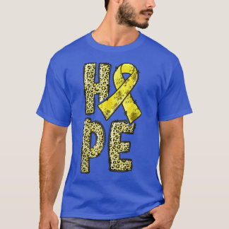 Gold Ribbon Leopard Print Hope Childhood Cancer Su T-Shirt