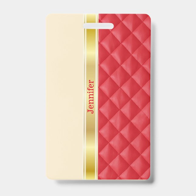 Gold Ribbon Luggage Tag / Badge (Front)