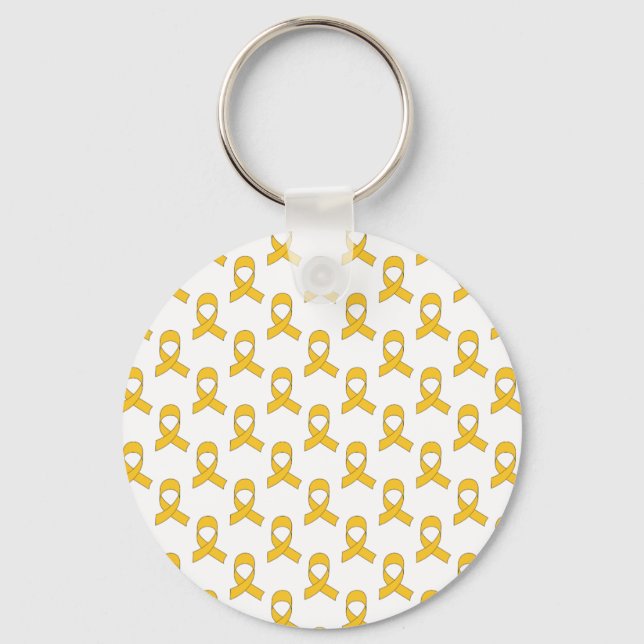 Gold Ribbon Pattern Keychain (Front)