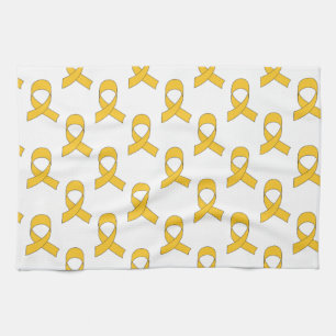 Gold Ribbon Pattern Kitchen Towel
