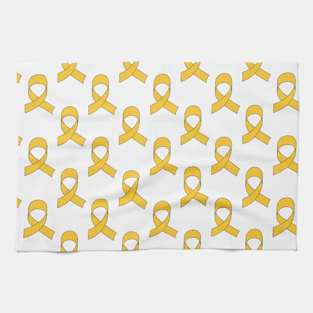 Gold Ribbon Pattern Kitchen Towel (Horizontal)