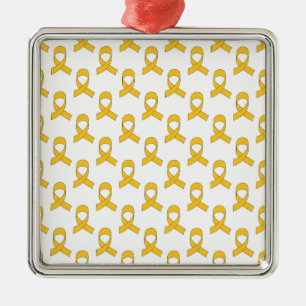Gold Ribbon Pattern Metal Ornament