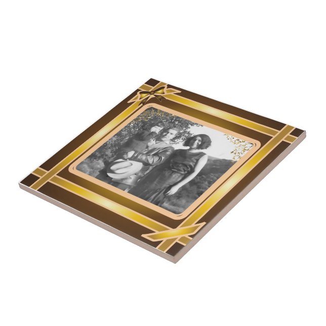 Gold Ribbon Photo Template Tile (Side)