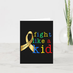 Gold Ribbon Retro Fight Like Kid Childhood Cancer Card