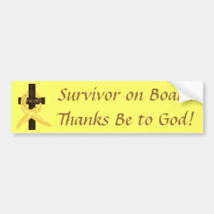Gold Ribbon Survivor on Board bumper sticker