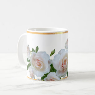 Gold Rimmed Floral Coffee Mug
