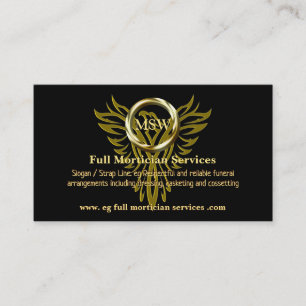 Gold Ring, Rising Phoenix, Mortician Service Business Card