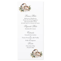 Gold ring wedding menu template
