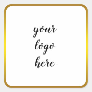 Gold  Rings Border Glitter Custom Logo  Square Sticker