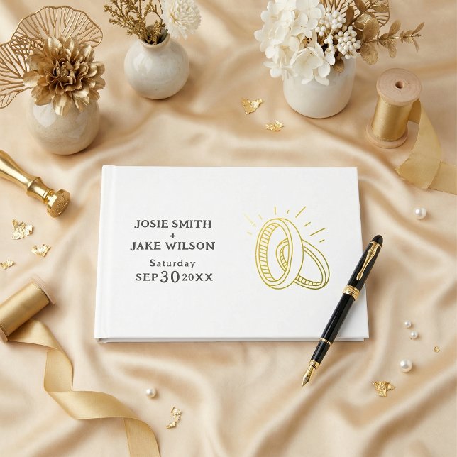 Gold rings Foil Guestbook (Gold rings Foil Guestbook)