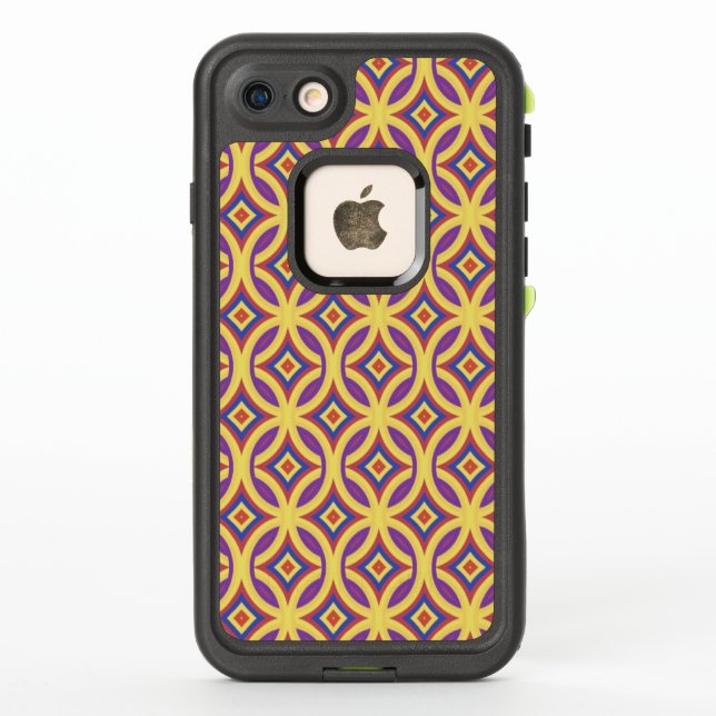 Gold Rings Pattern With Royal Purple Red Blue LifeProof iPhone Case (Back)