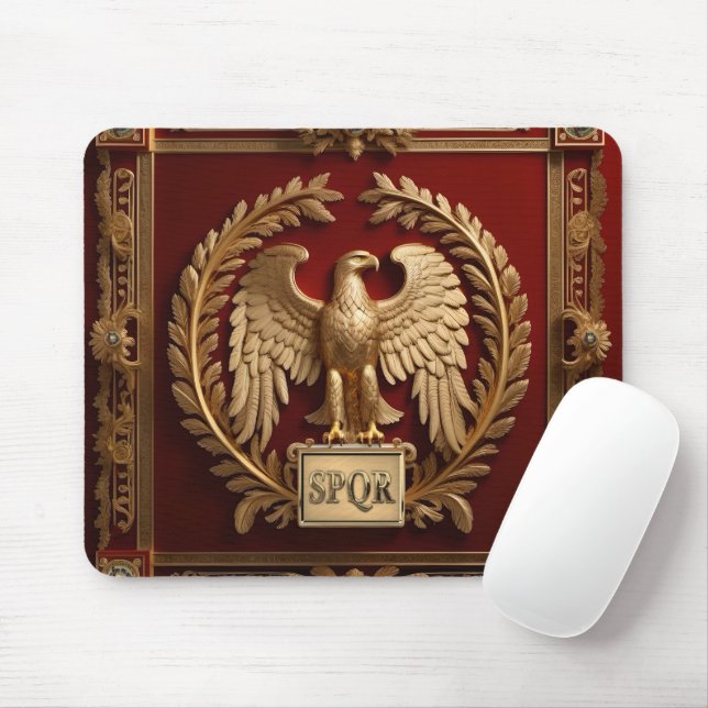 Gold Roman Imperial Eagle over Red No.4 Mouse Pad (With Mouse)