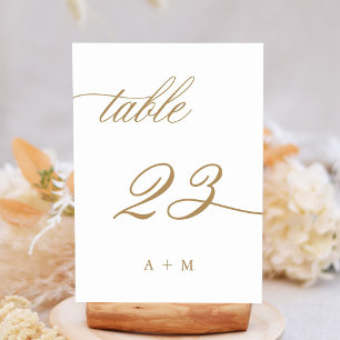 Gold Romantic Calligraphy Wedding Number 23, Table Number