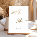 Gold Romantic Calligraphy Wedding Number 2,  Table Number<br><div class="desc">Table 2. Please check all available numbers. | Romantic and elegant swirly calligraphy wedding table number.  For more advanced customization of this design,  please click the BLUE DESIGN TOOL BUTTON above!</div>