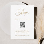 Gold Romantic Calligraphy Wedding QR Code RSVP Card<br><div class="desc">This gold and white wedding RSVP card featuring elegant and romantic swirly calligraphy lettering with a QR code. For more advanced customization of this design,  please click the BLUE DESIGN TOOL BUTTON above!</div>