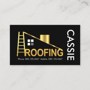 Gold Roof Ladder Roofing Repair Business Card