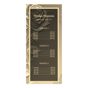 Gold Rose Beauty Salon Rack Card