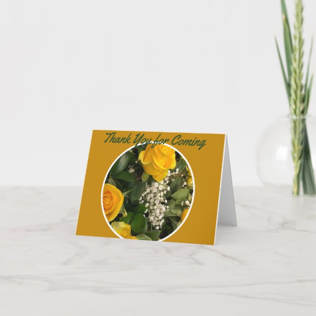 Gold Rose Highlights Thank You Card (Front)