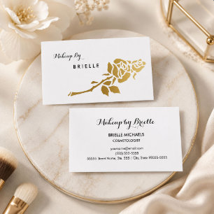Gold Rose Makeup Artist Business Card