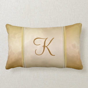 Gold Rose Marble Personalized Lumbar Pillow