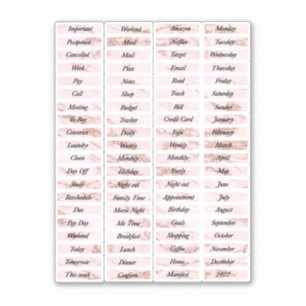 Gold Rose Marble Planner Stickers