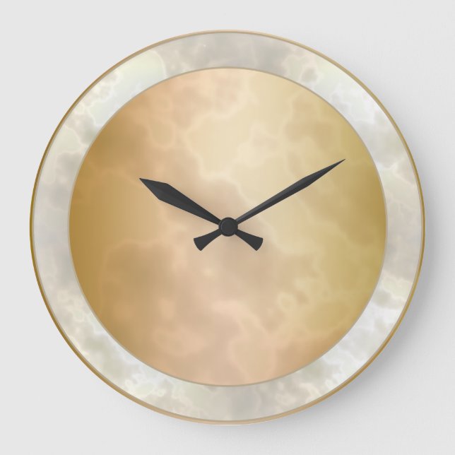 Gold Rose Marbled Large Clock (Front)