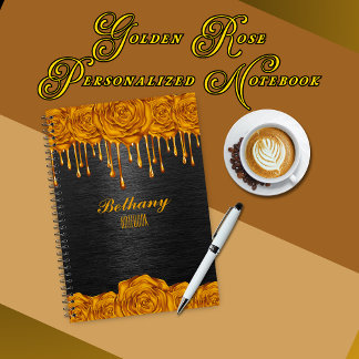 Gold Rose Personalized Notebooks