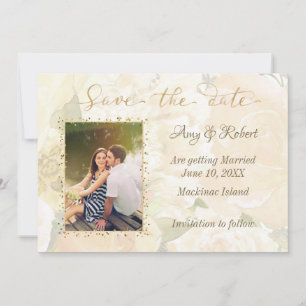 Gold Rose Photo Save the Date