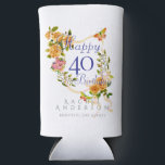 Gold Rose Ribbon 40th Birthday Cooler<br><div class="desc">Lovely and elegant rose with butterfly.</div>