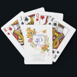 Gold Rose Ribbon 40th Birthday Playing Cards<br><div class="desc">Lovely and elegant rose with butterfly.</div>