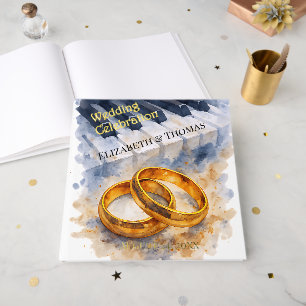 Gold Rose Rings Timeless Wedding Elegant Guest Book
