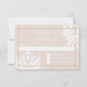 Gold Rose Wedding Millennial Blush Coral Pink RSVP
