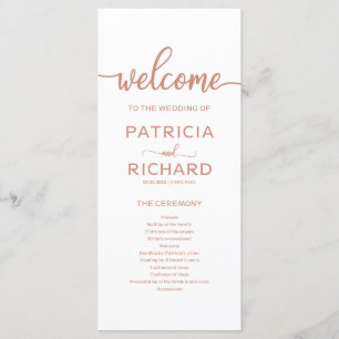 Gold Rose Wedding Order of Service Program