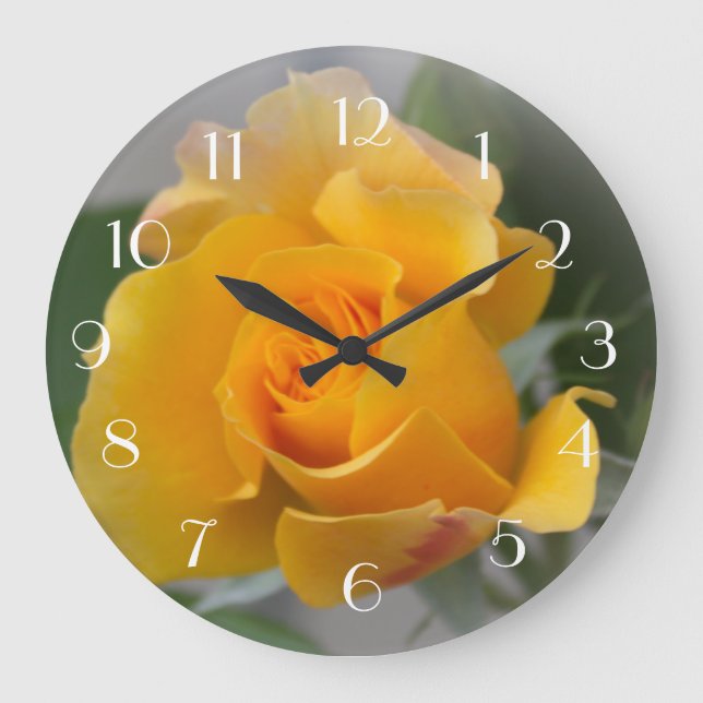 Gold Rosebud Large Clock (Front)