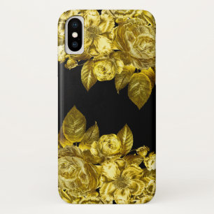 Gold roses and black marble Case-Mate iPhone case