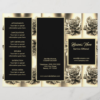 Gold Roses and Black Menu & Pricing