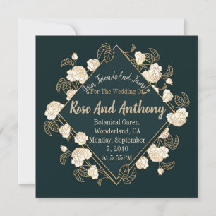 Gold Roses Invitation