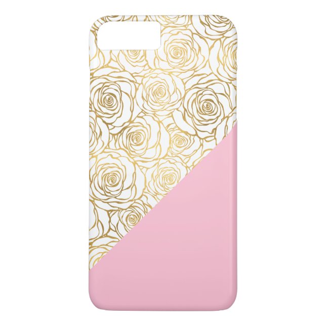 Gold Roses with Pink Case-Mate iPhone Case (Back)
