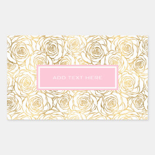 Gold Roses with Pink Sticker