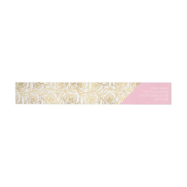 Gold Roses with Pink Wrap Around Label (Individual)